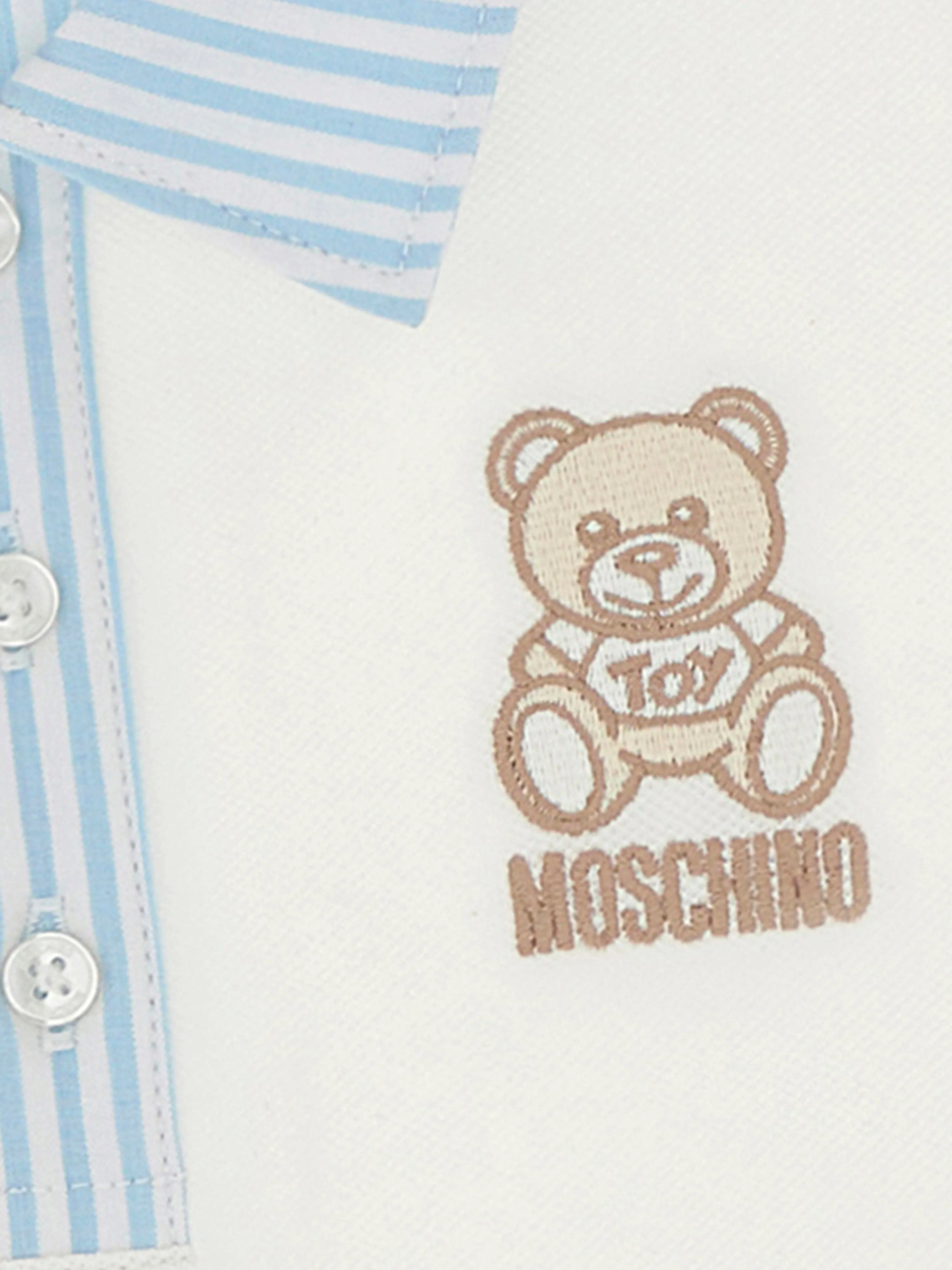 Baby Boys Teddy Bear Polo Shirt in Ivory