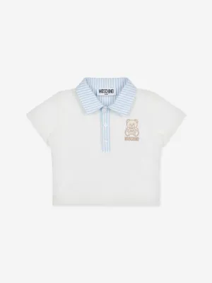 Baby Boys Teddy Bear Polo Shirt in Ivory