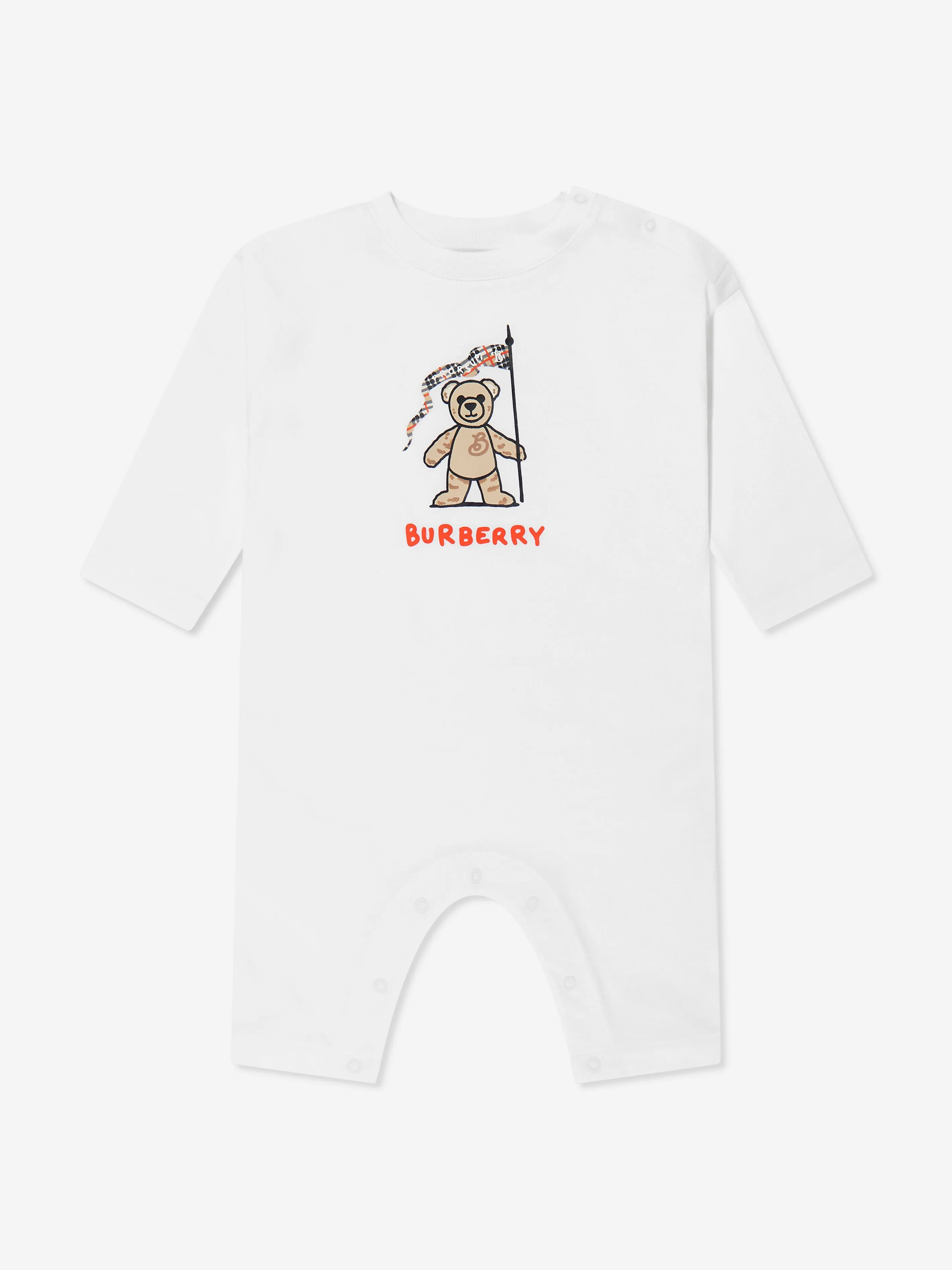 Baby Casey Bear Romper Set in White