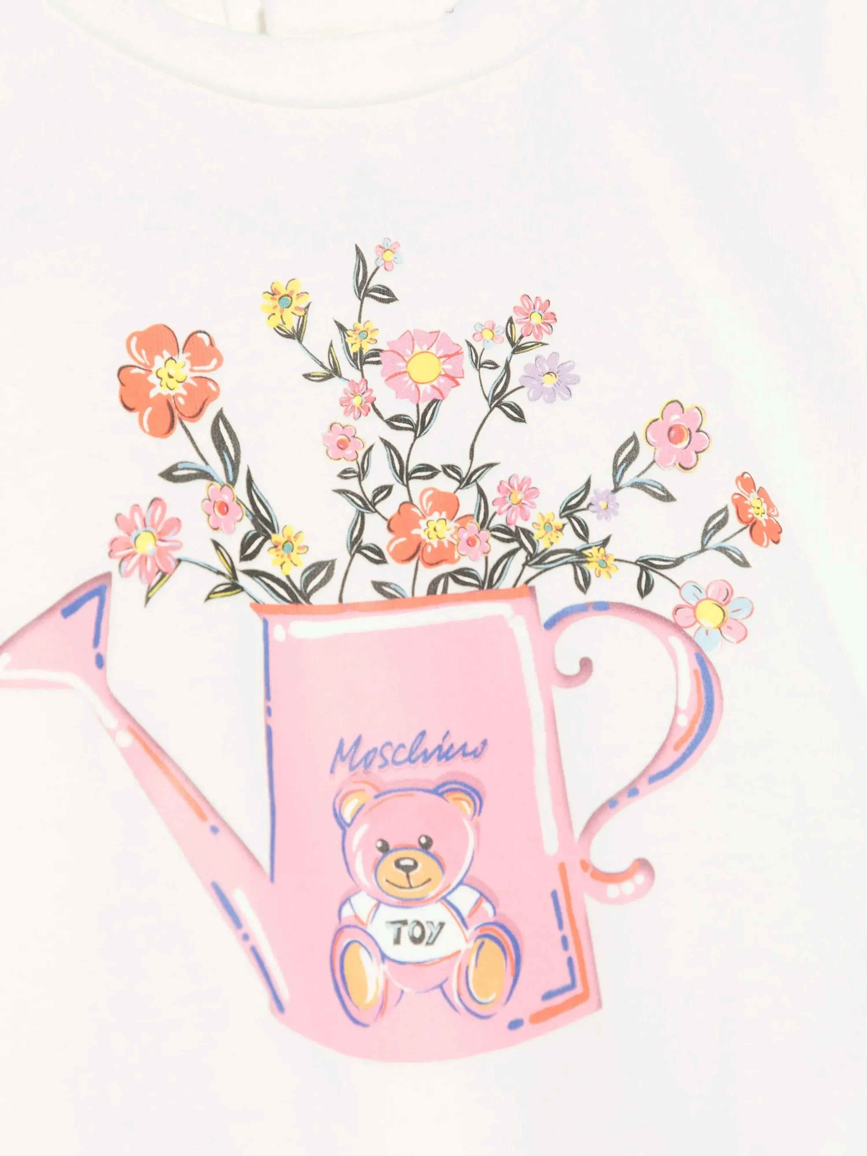 Baby Girls Floral Watering Can T-Shirt in Ivory