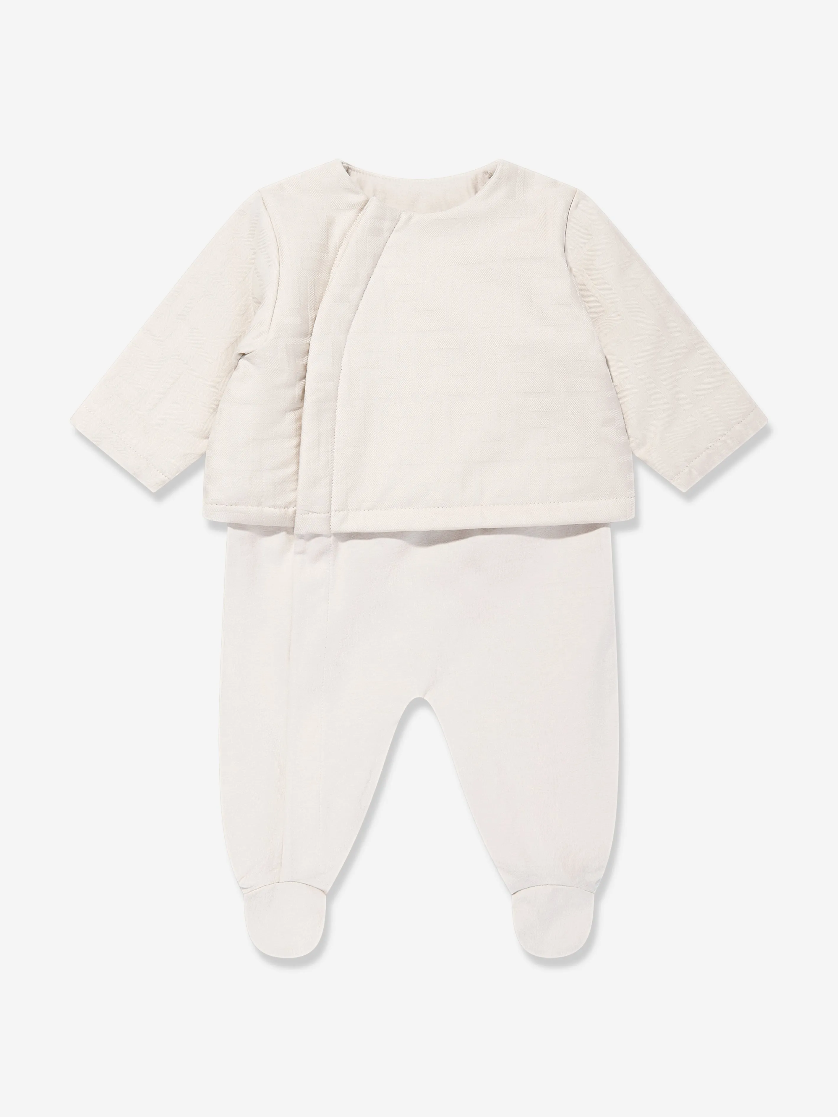 Baby Logo Babygrow Set in Beige