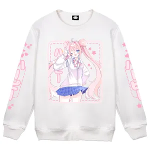 Bun_Mii Schoolgirl White Crewneck