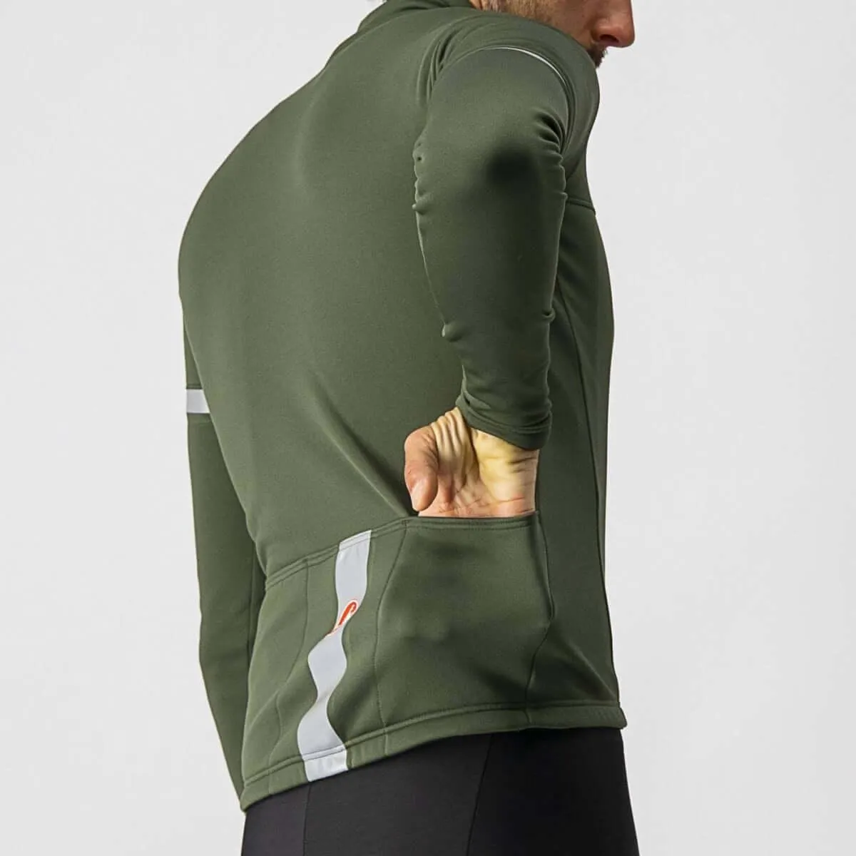 Castelli Fondo 2 Mens Cycling Jersey (Military Green/Silver Reflex)