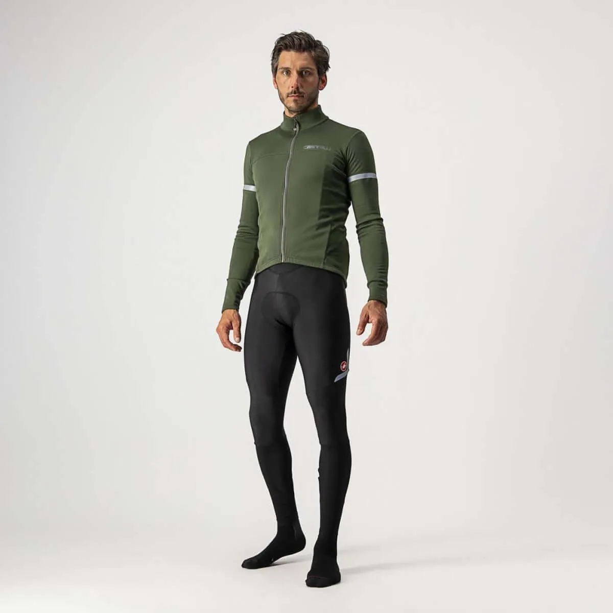 Castelli Fondo 2 Mens Cycling Jersey (Military Green/Silver Reflex)