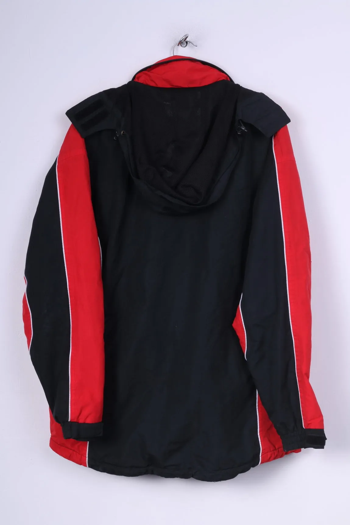 CR Haydon Bridge United A.F.C Mens M Jacket Zip Neck Black Sportswear Padded Hidden Hood