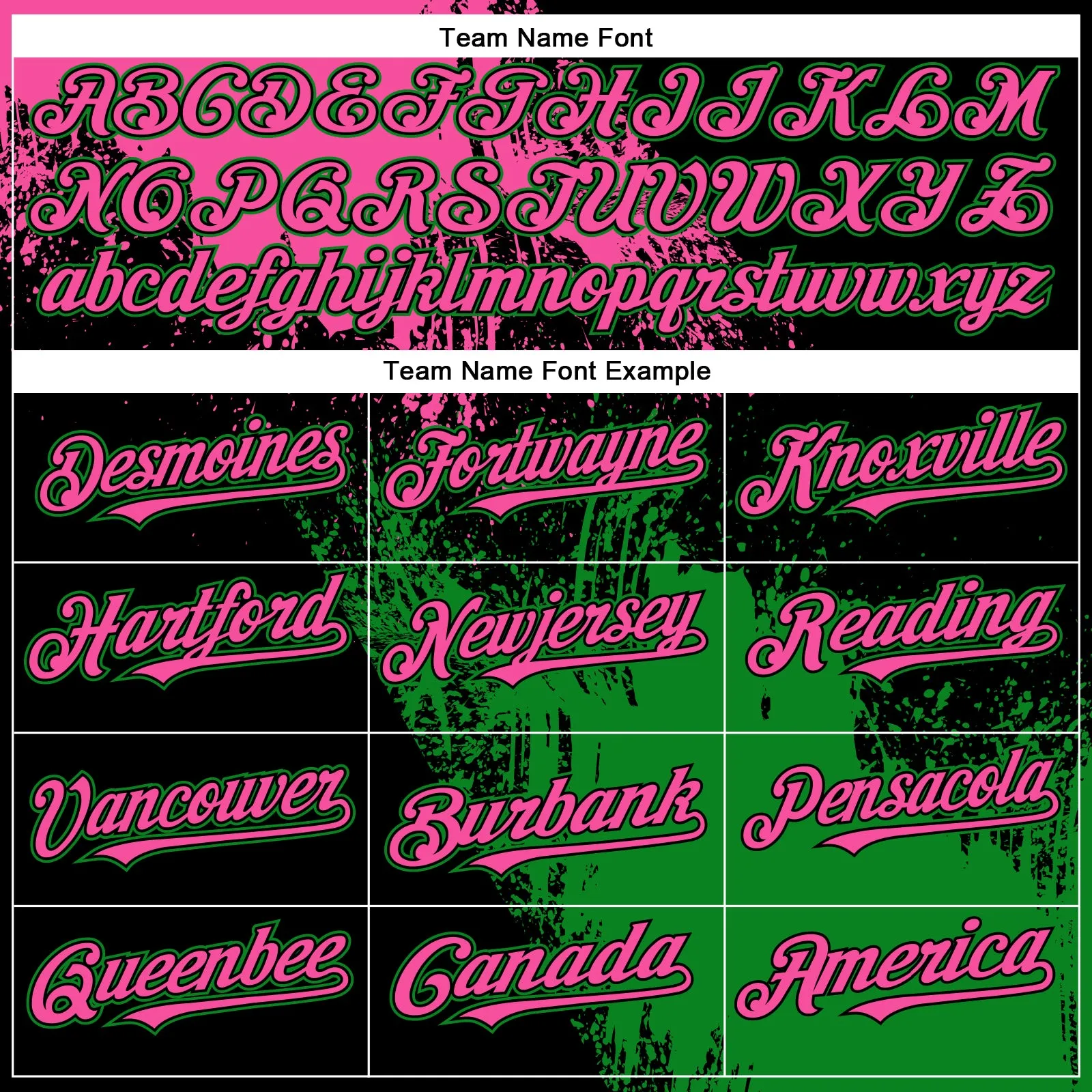 Custom Black Pink-Grass Green 3D Pattern Abstract Brush Stroke Two-Button Unisex Softball Jersey