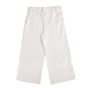 Ein Ghein Kids Girl's White Jeans with Embroidery