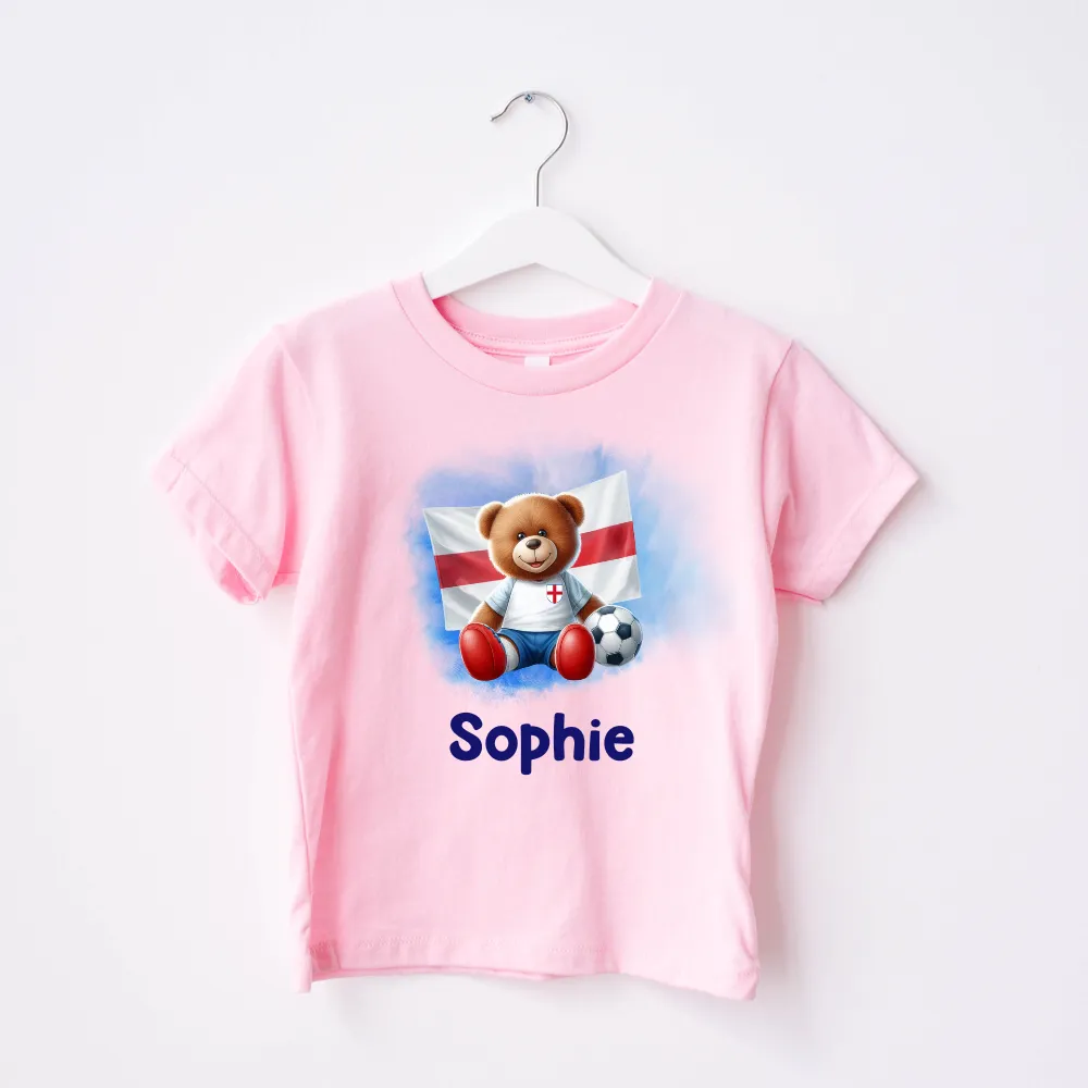 England Bear Personalised Kids T-Shirt