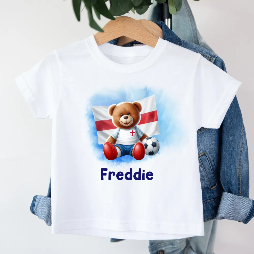 England Bear Personalised Kids T-Shirt