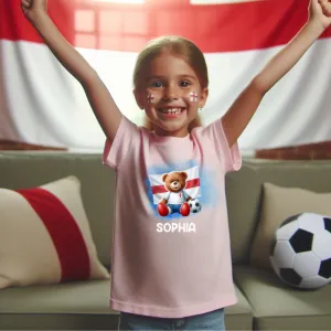 England Bear Personalised Kids T-Shirt