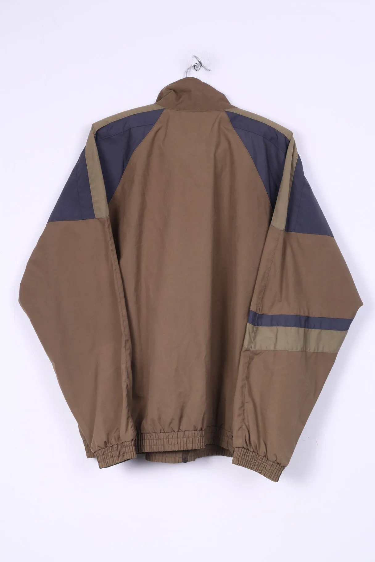 Frank Shorter Mens L Jacket Lightweight Full Zipper Khaki Sportswear Raglan Sleeve Two Pocket