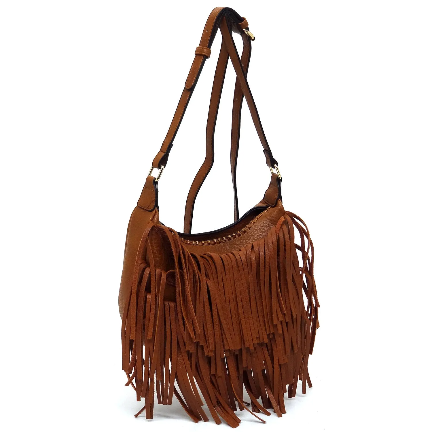 Fringe Hobo Crossbody Bag