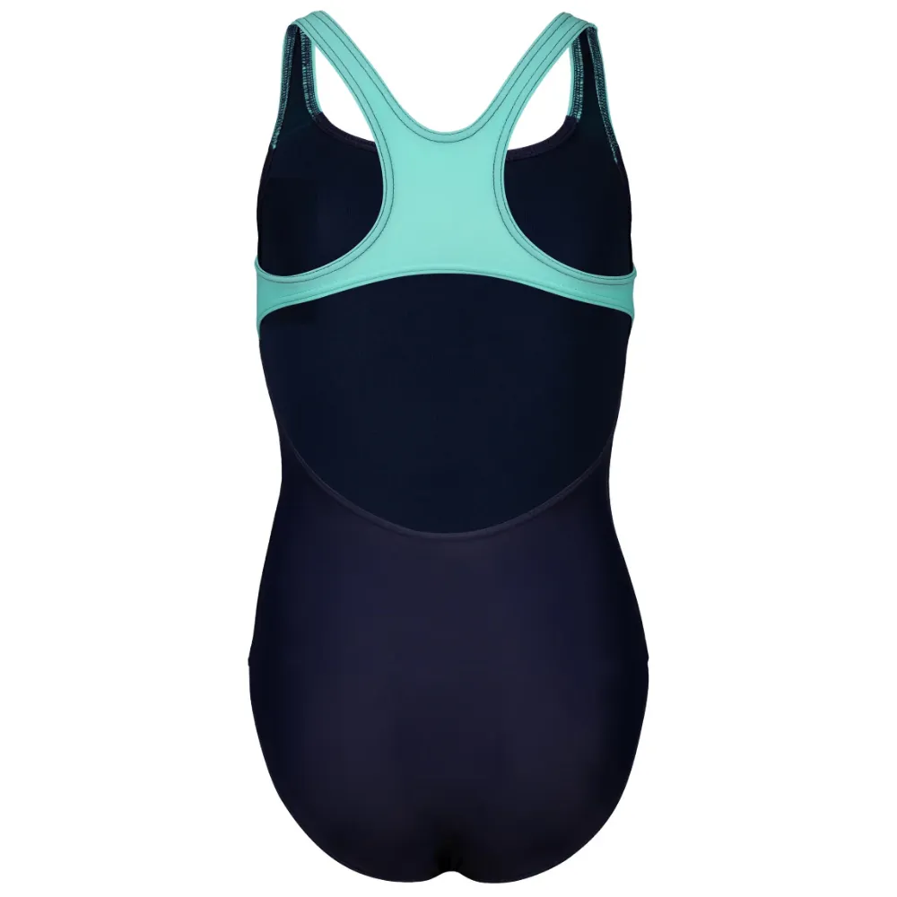 GIRLS' SWIMSUIT DIM LIGHTS SWIM PRO BACK - NAVY/WATER