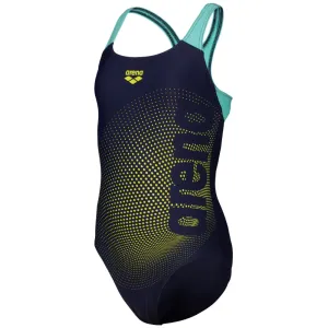 GIRLS' SWIMSUIT DIM LIGHTS SWIM PRO BACK - NAVY/WATER