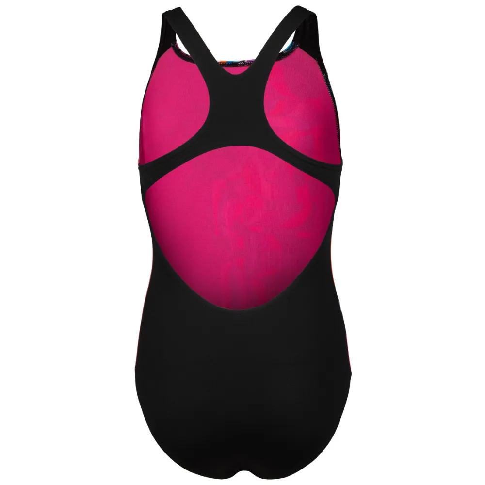 GIRLS' SWIMSUIT PALETTE SWIM PRO BACK - MULTI SHOCKING PINK/BLACK