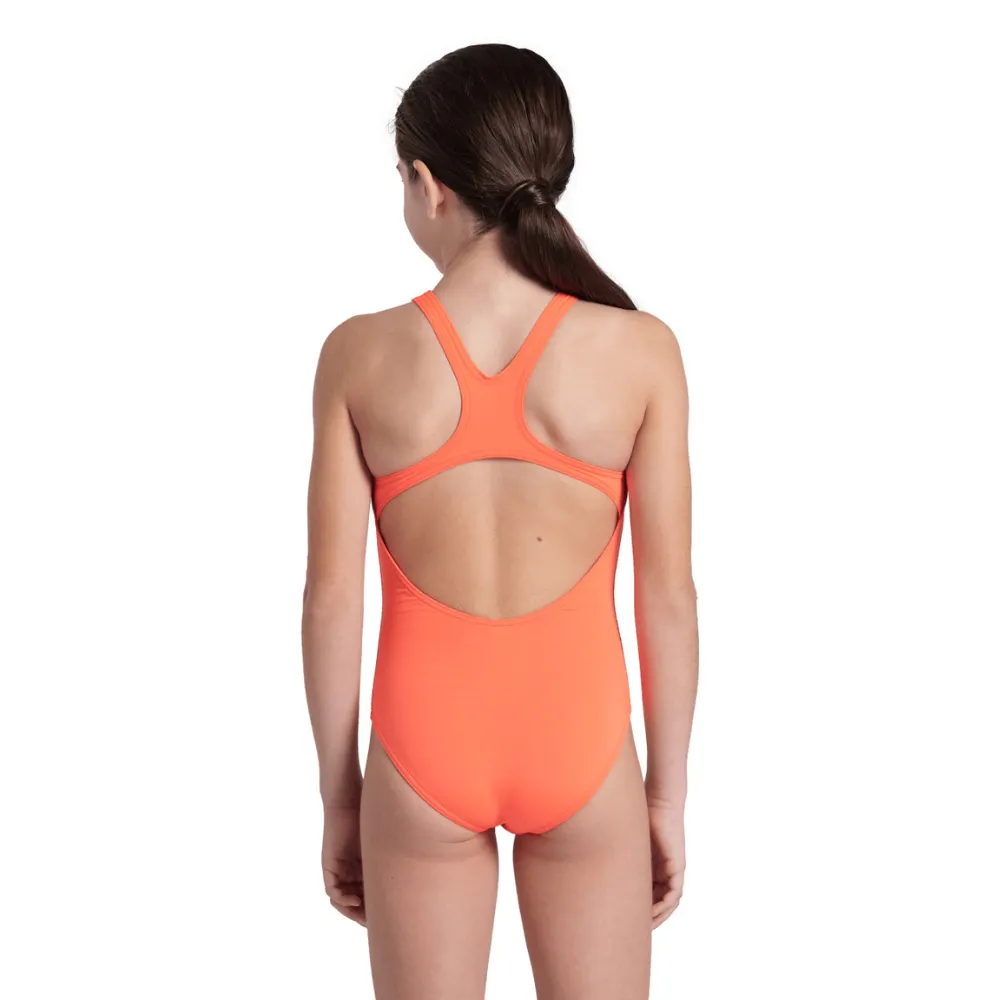 GIRLS' TEAM SWIMSUIT SWIM PRO SOLID - BRIGHT CORAL