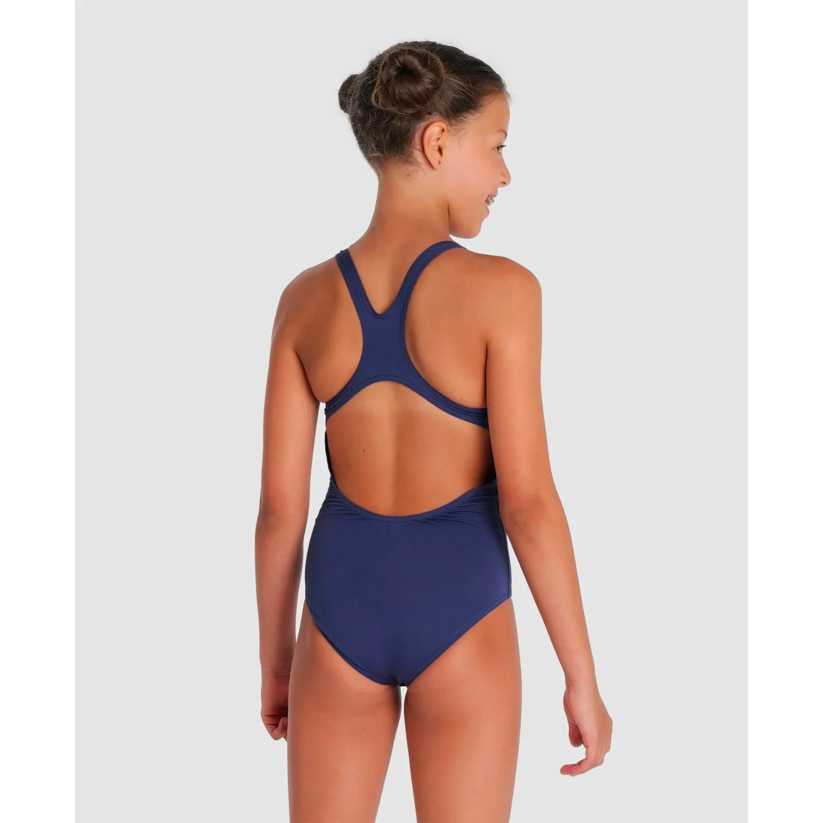 GIRLS' TEAM SWIMSUIT SWIM PRO SOLID - NAVY