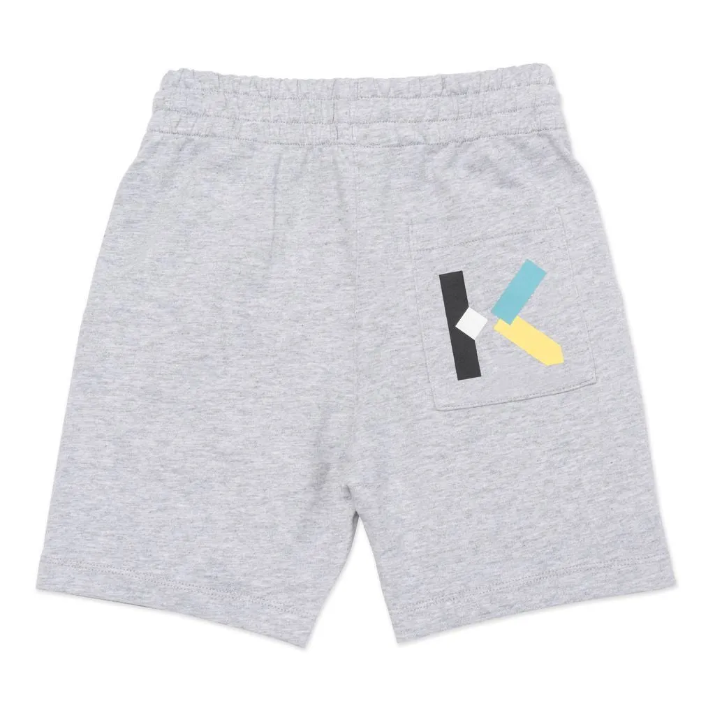 Grey Marl Logo Bermuda Shorts