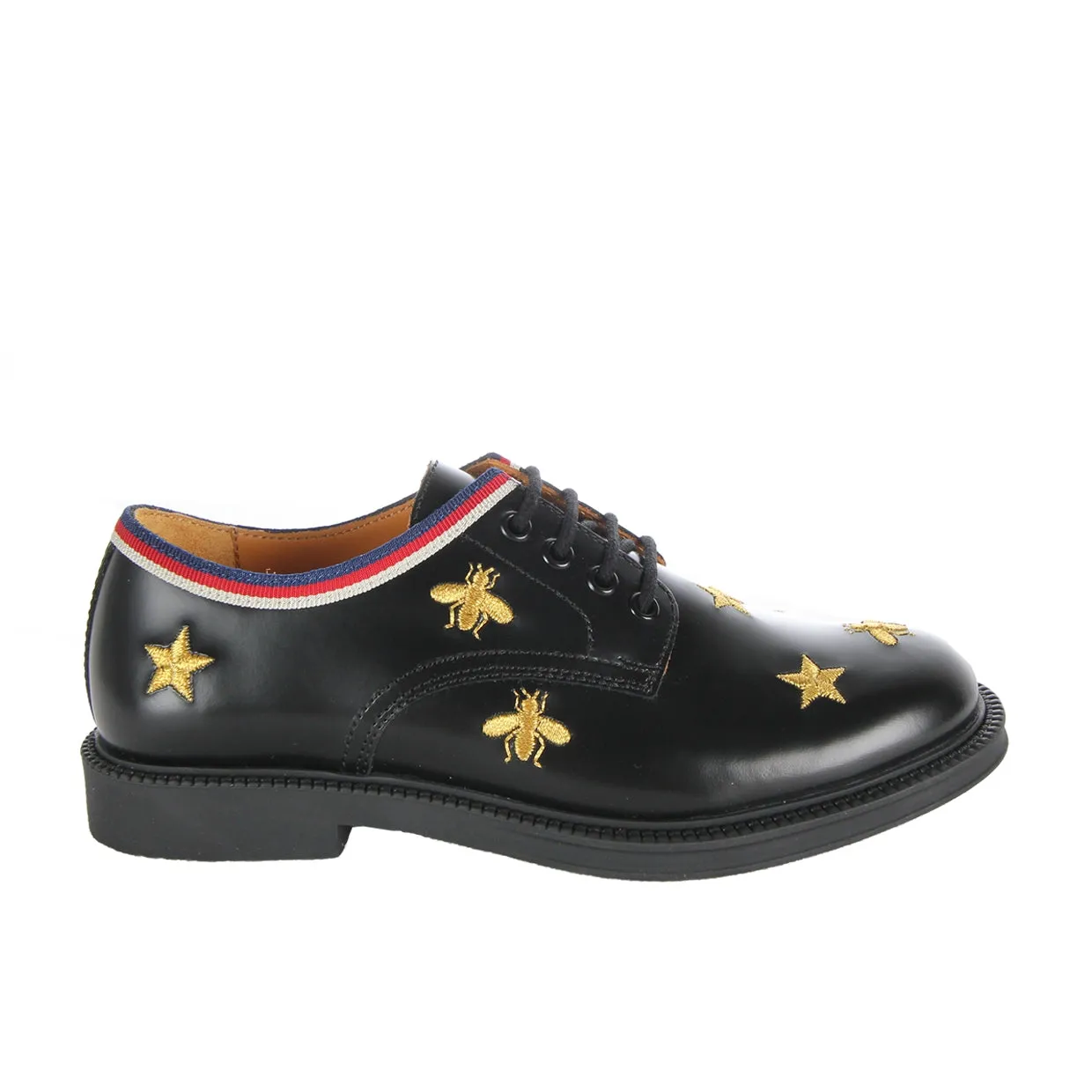 Gucci Kids Bees & Stars Black Shoes