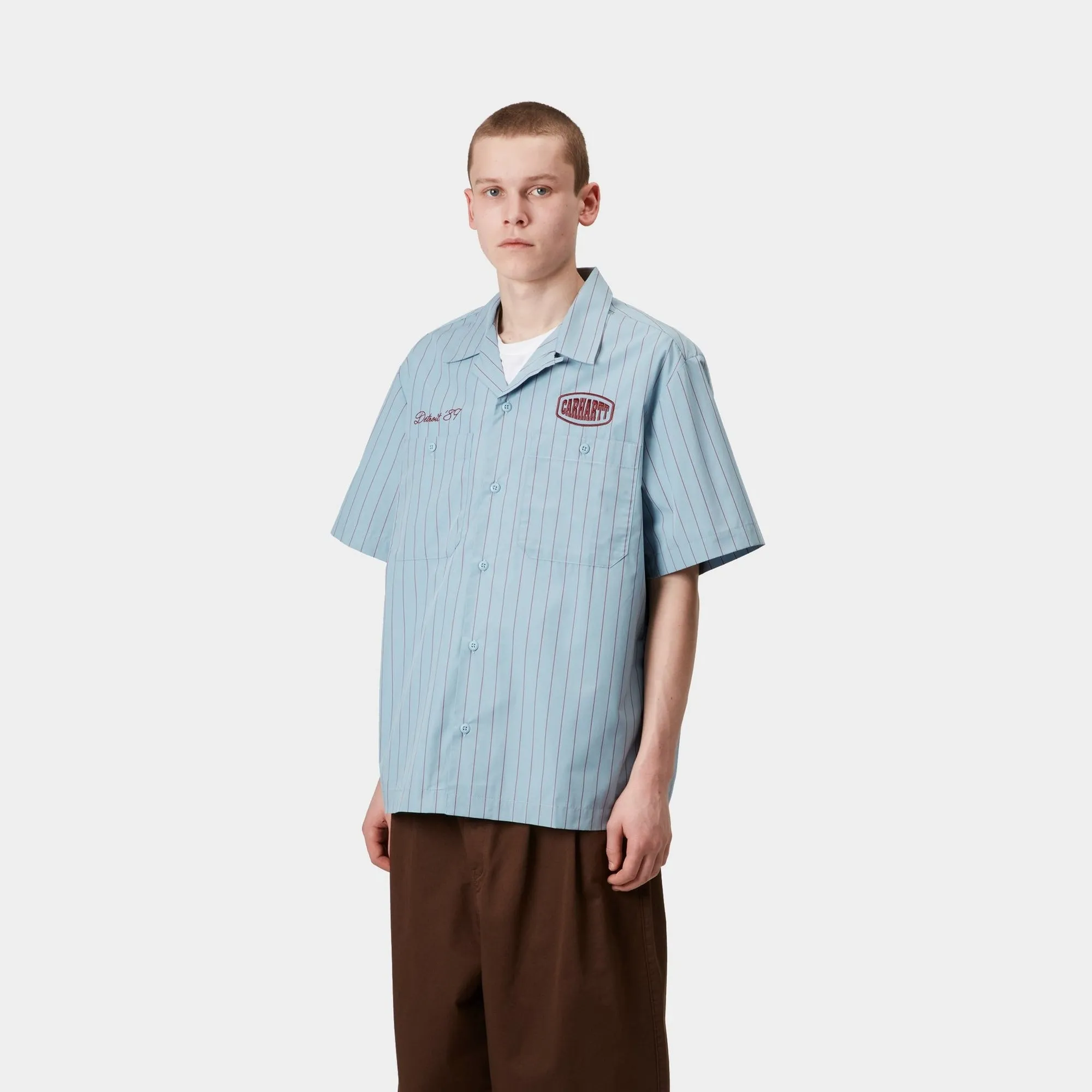 Hendry Shirt | Frosted Blue / Mulberry Seaton Stripe Carhartt WIP