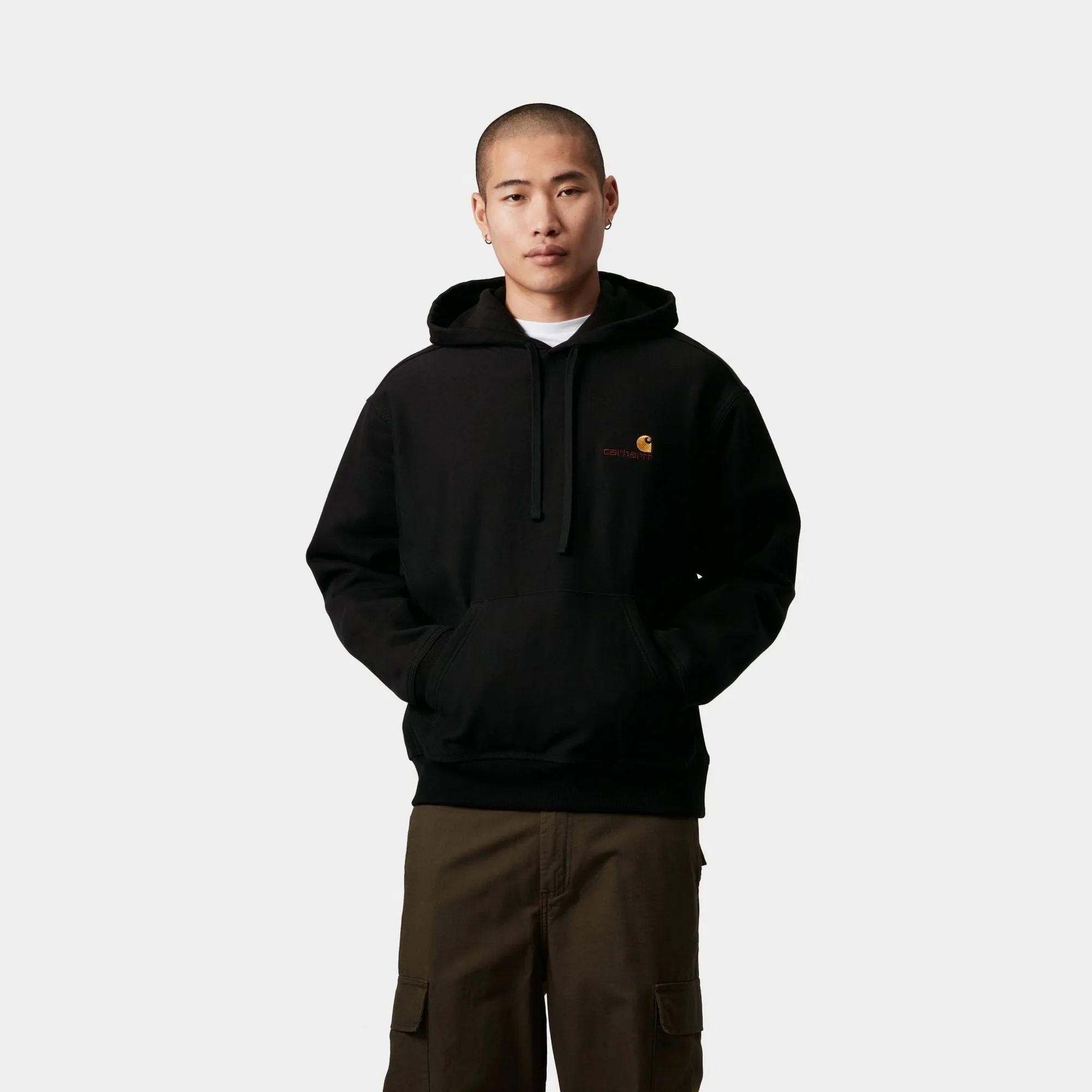 Hooded American Script Sweatshirt | Black Carhartt WIP