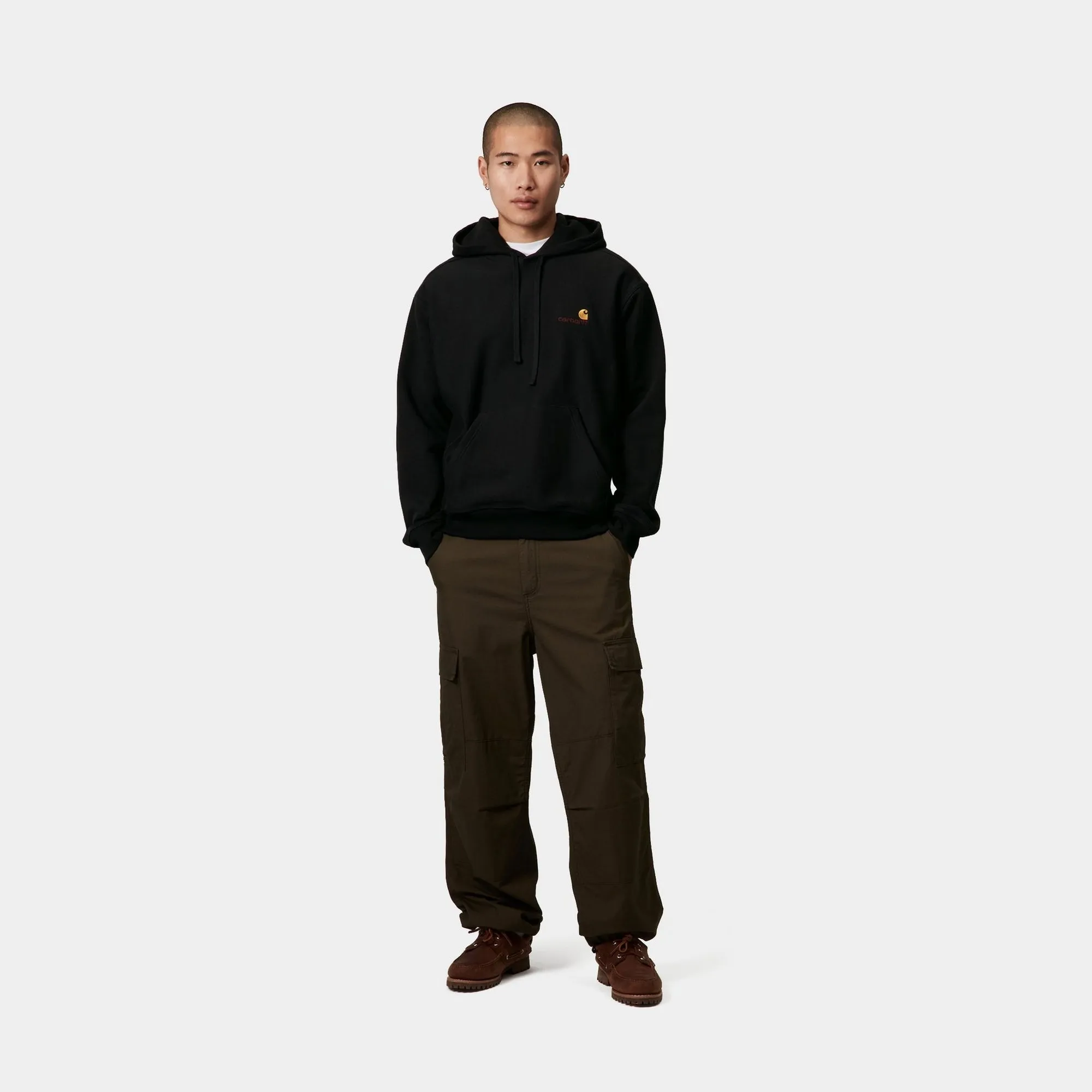 Hooded American Script Sweatshirt | Black Carhartt WIP