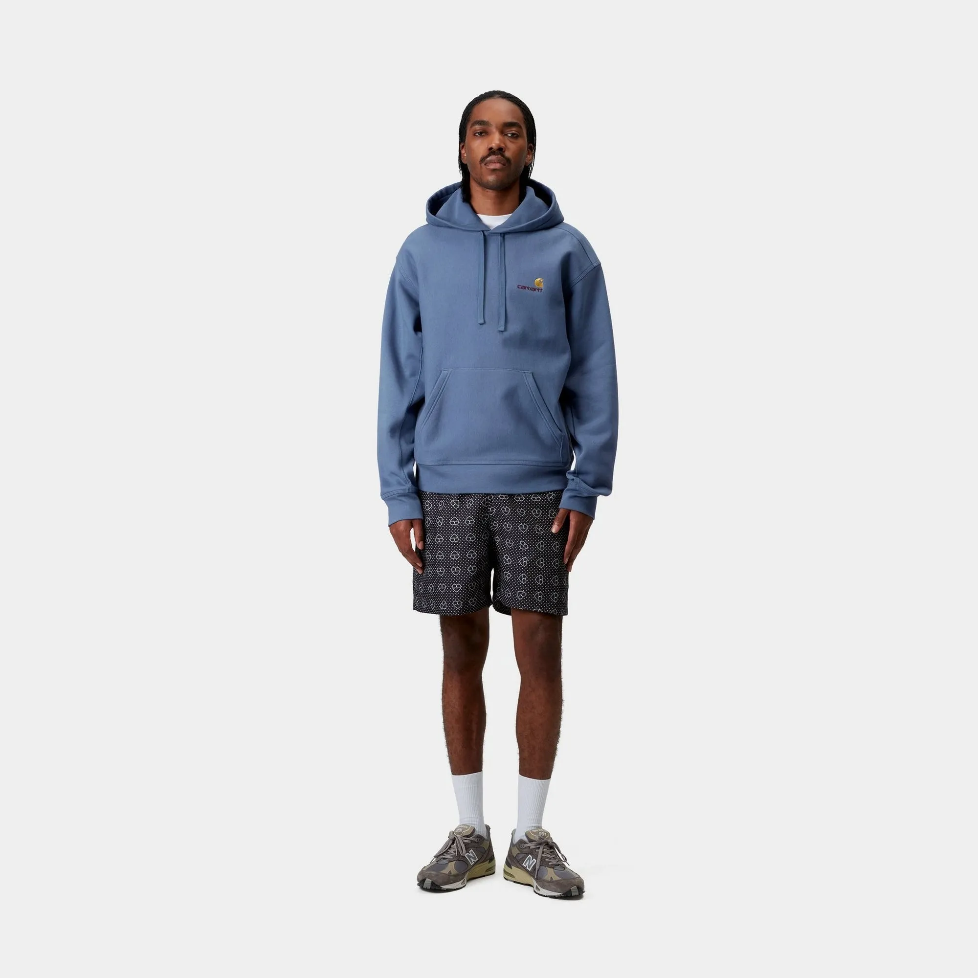 Hooded American Script Sweatshirt | Blue Iris Carhartt WIP