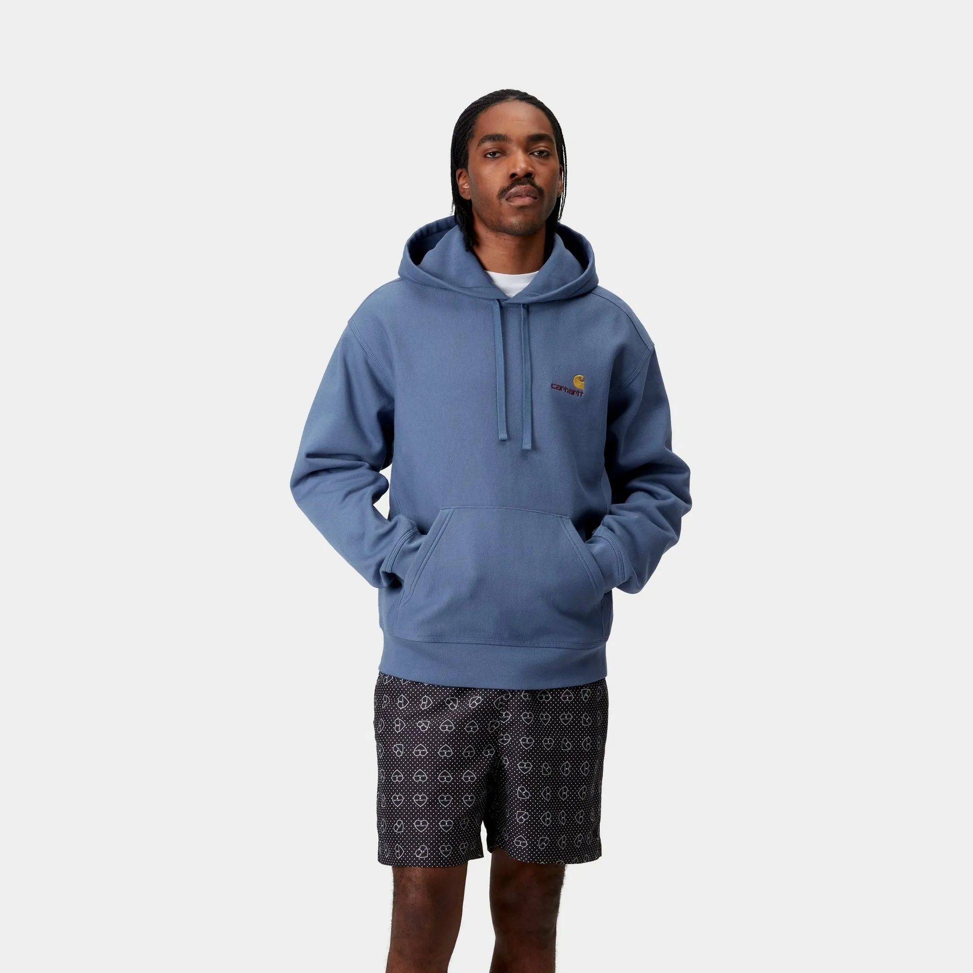 Hooded American Script Sweatshirt | Blue Iris Carhartt WIP