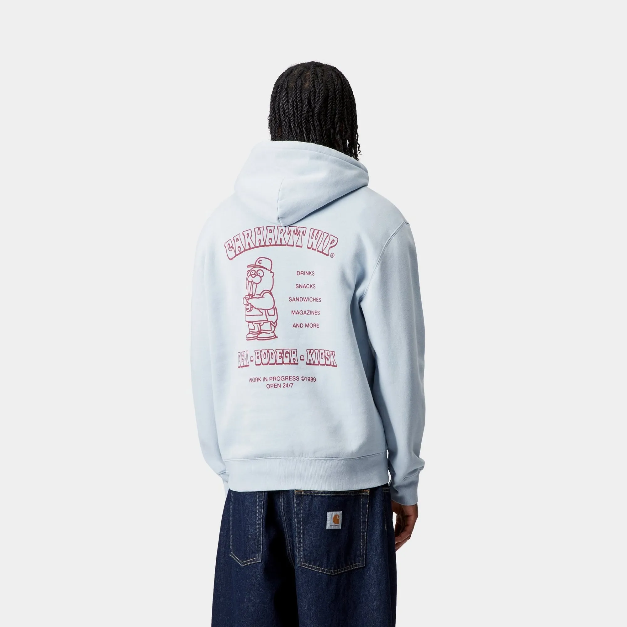 Hooded Sandwich Sweatshirt | Blue Fog / Red Carhartt WIP