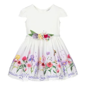 Ivory & Purple Floral Dress