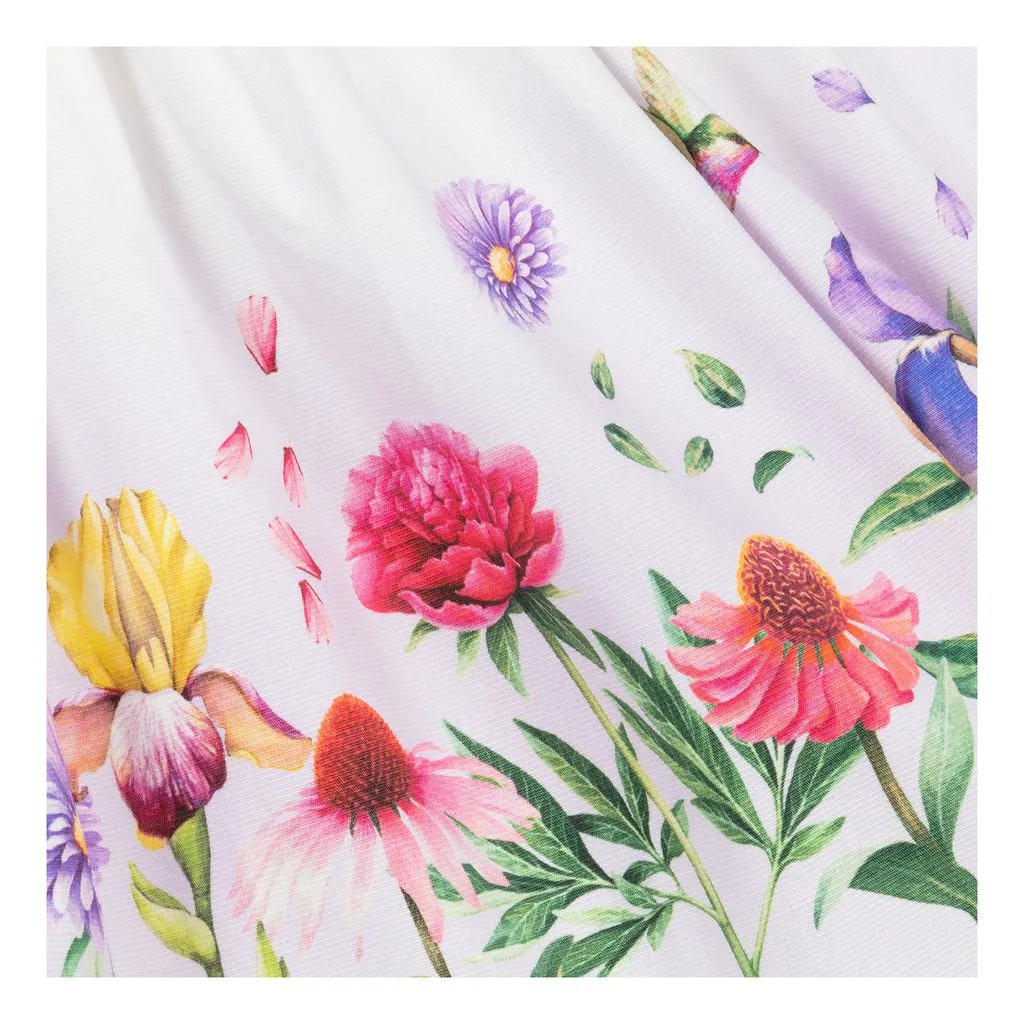 Ivory & Purple Floral Dress