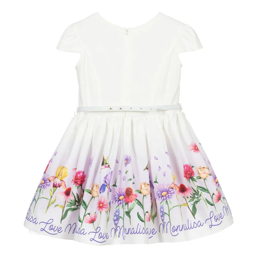 Ivory & Purple Floral Dress