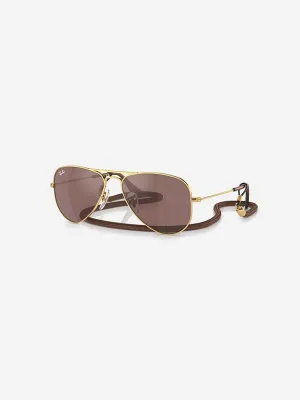 Kids Aviator Sunglasses in Gold
