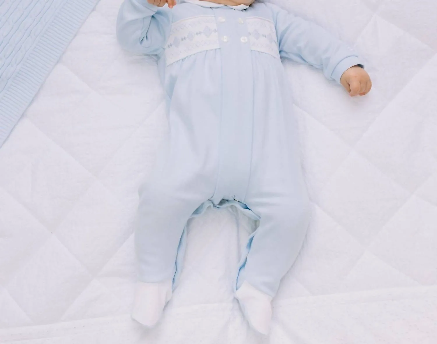 Kids' Smocked Footies In Blue