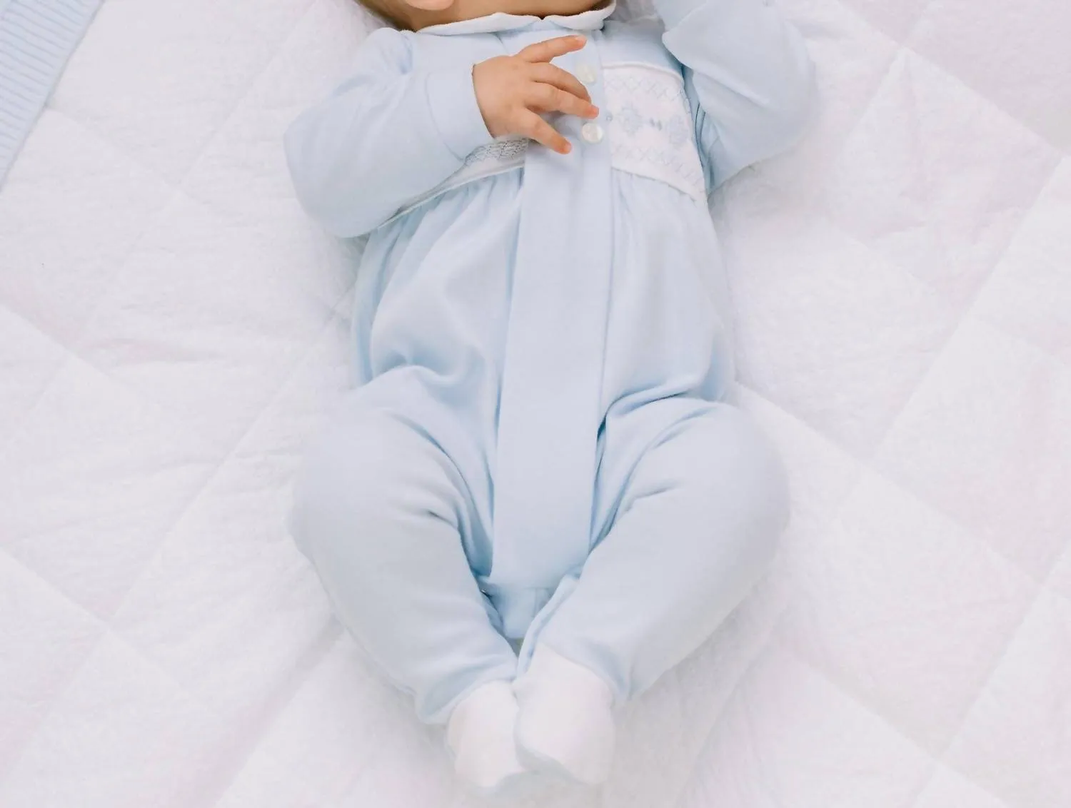 Kids' Smocked Footies In Blue
