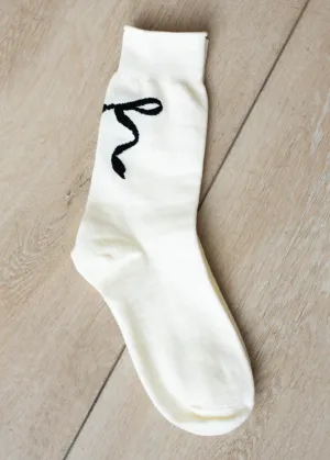 Lora Cream Bow Socks