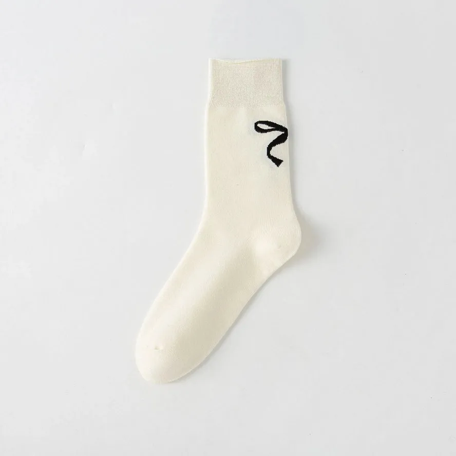 Lora Cream Bow Socks