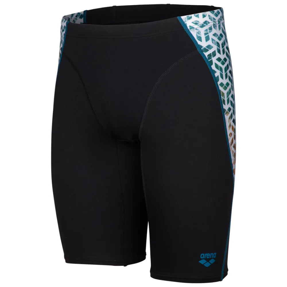 MEN'S ARENA PLANET WATER SWIM JAMMER - BLACK/WHITE MULTI