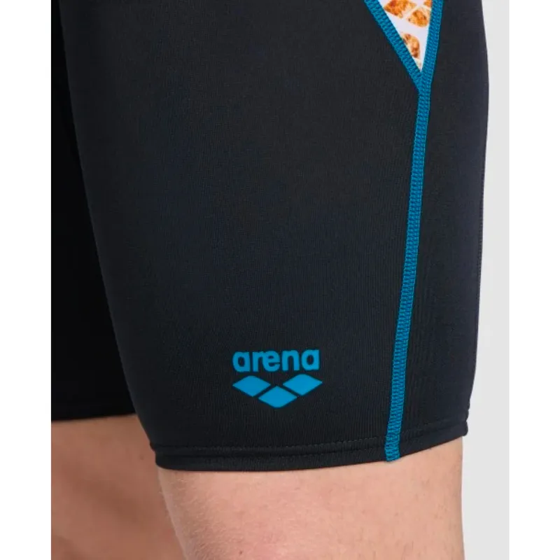 MEN'S ARENA PLANET WATER SWIM JAMMER - BLACK/WHITE MULTI