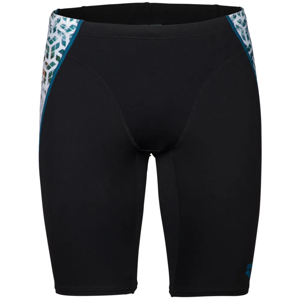 MEN'S ARENA PLANET WATER SWIM JAMMER - BLACK/WHITE MULTI