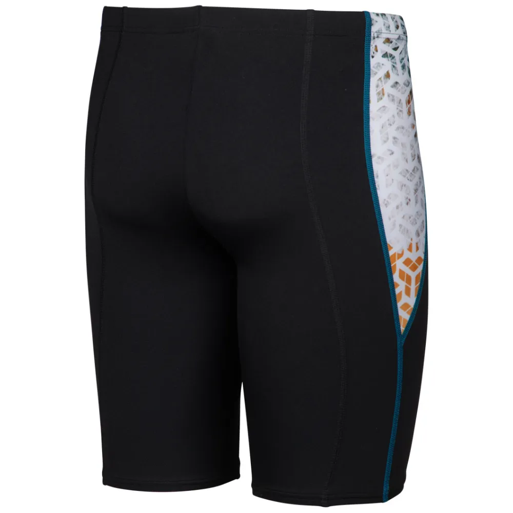 MEN'S ARENA PLANET WATER SWIM JAMMER - BLACK/WHITE MULTI