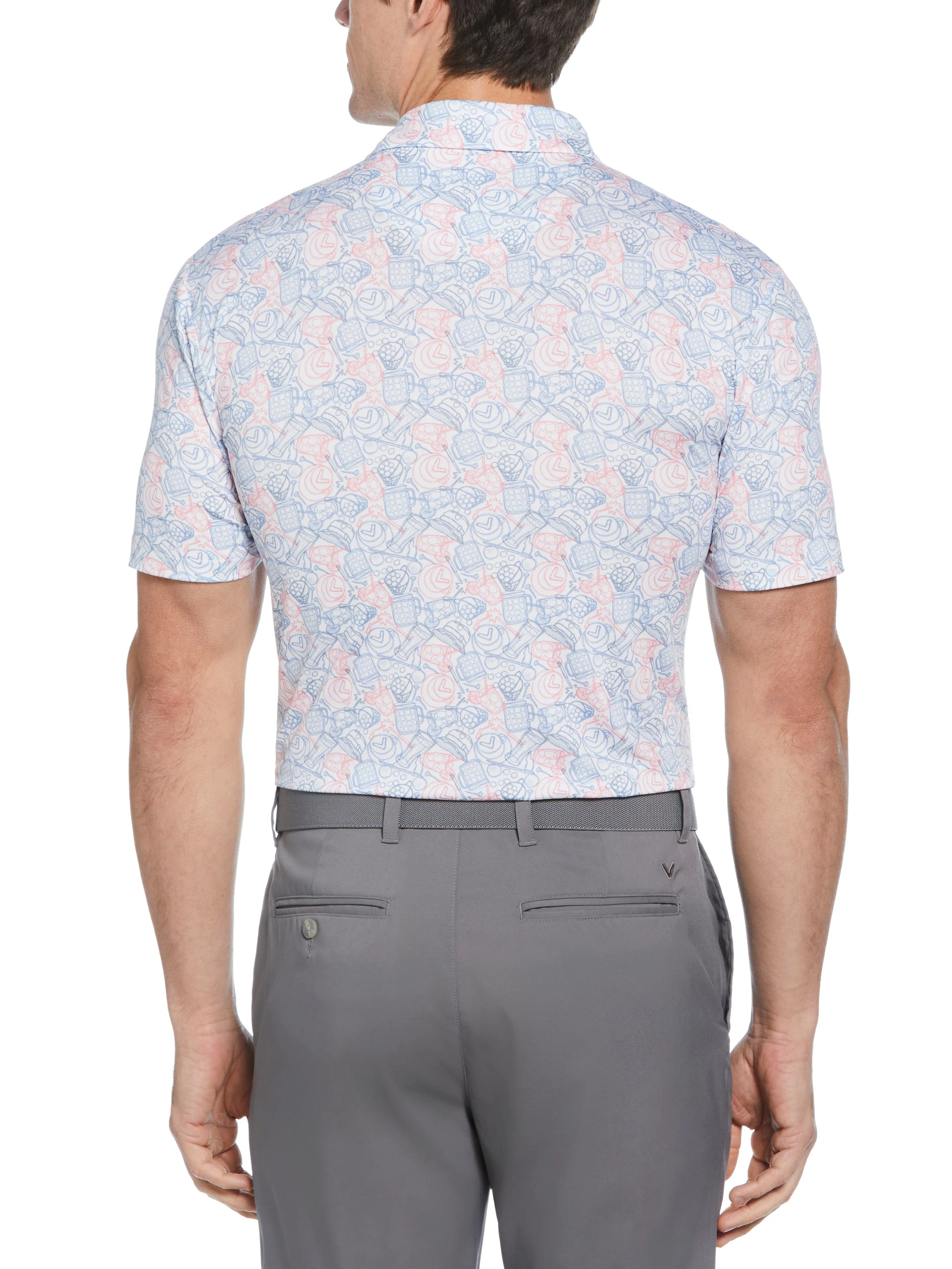 Mens Day On The Course Print Polo Callaway Apparel