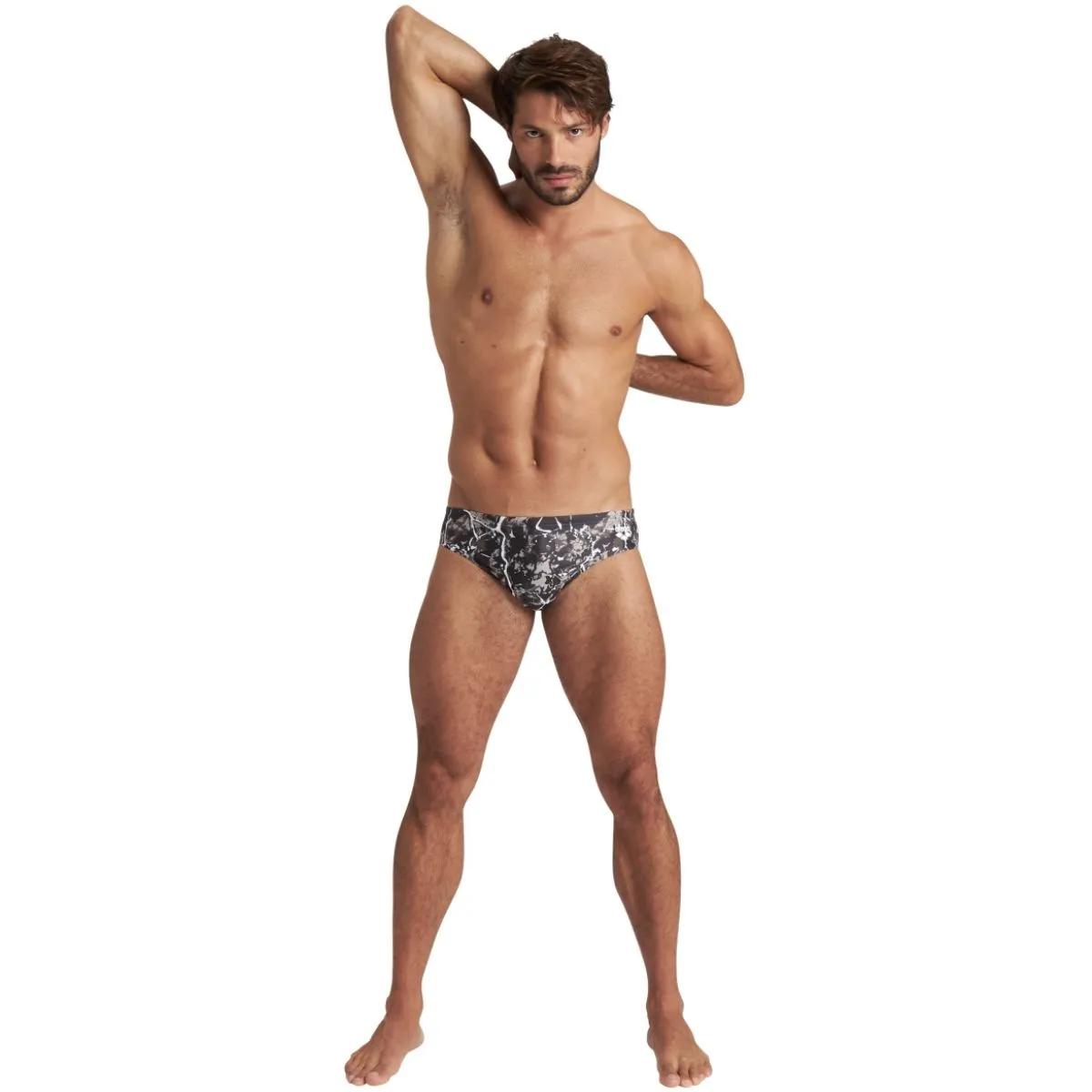 MEN'S EARTH TEXTURE BRIEF - BLACK/BLACK MULTI