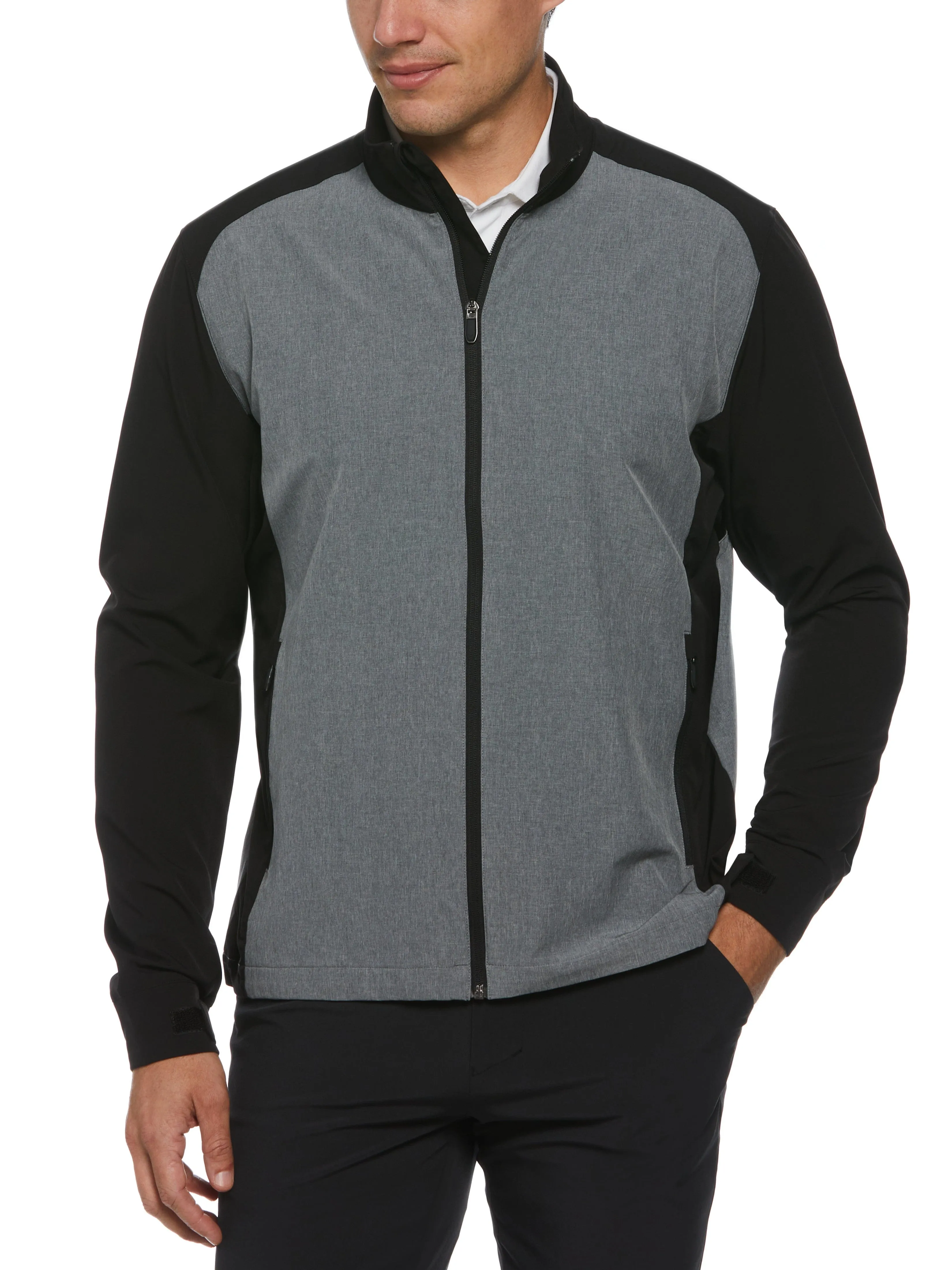 Mens Heathered Block Full Zip Golf Jacket Callaway Apparel