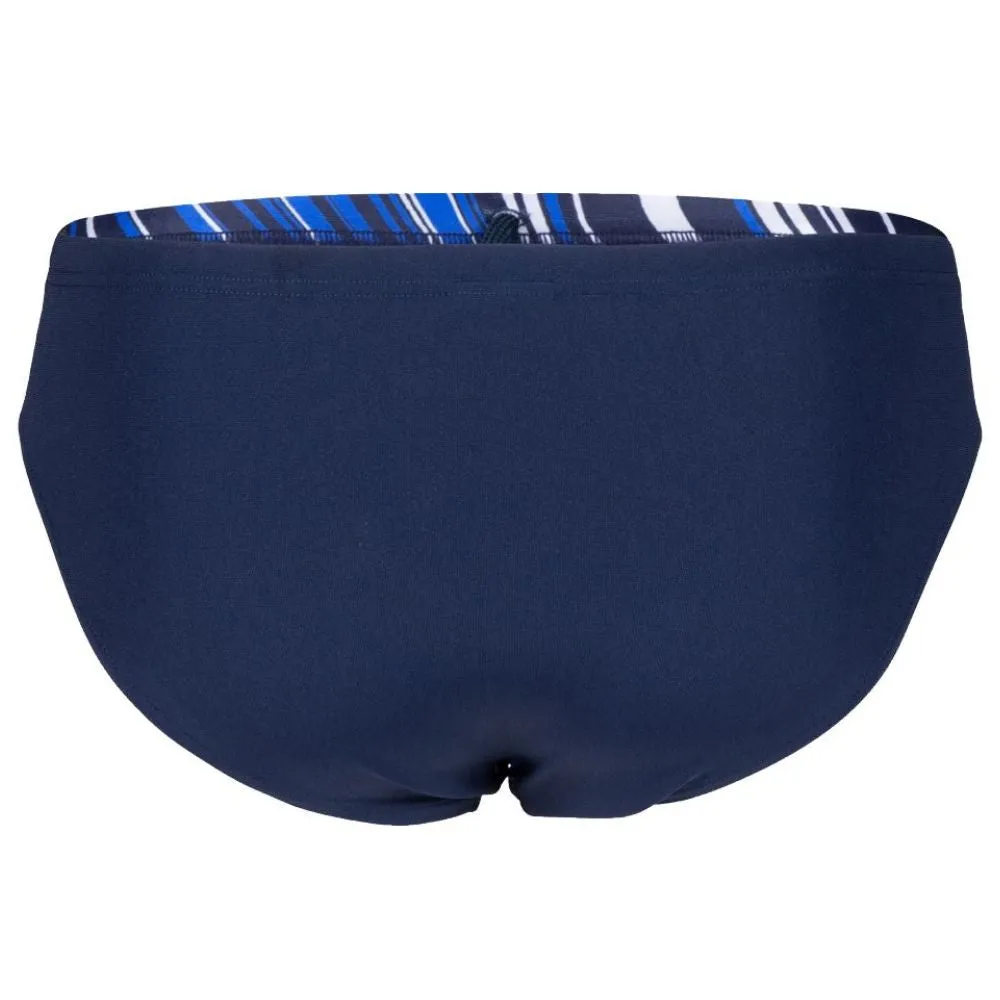 MEN'S MARBLED PRINT SWIM BRIEF - NAVY/NAVY MULTI