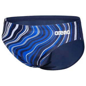 MEN'S MARBLED PRINT SWIM BRIEF - NAVY/NAVY MULTI