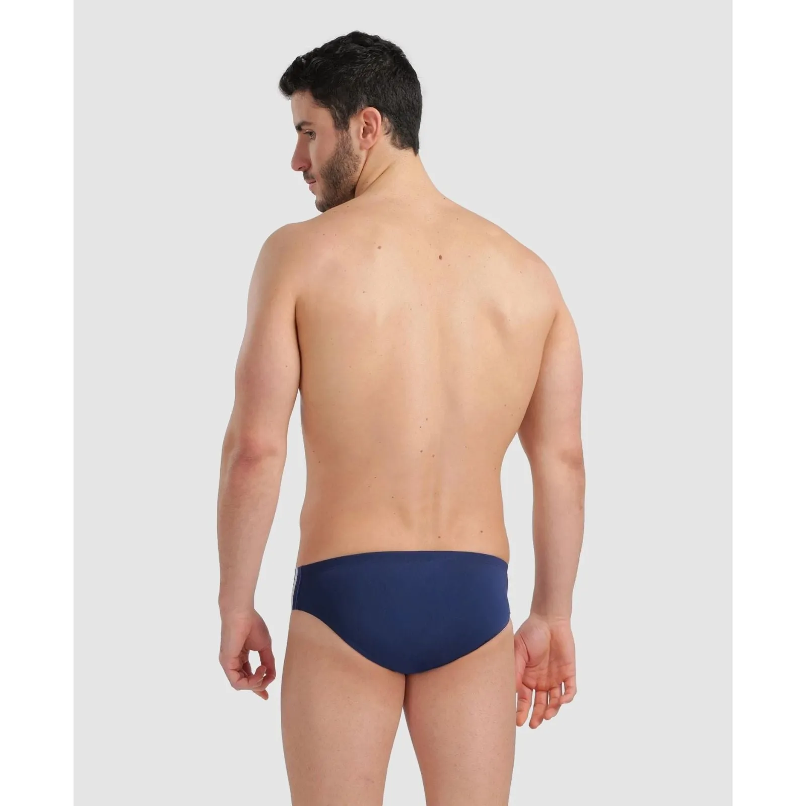 MEN'S MARBLED PRINT SWIM BRIEF - NAVY/NAVY MULTI