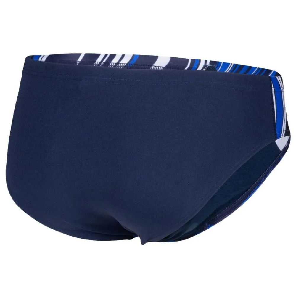 MEN'S MARBLED PRINT SWIM BRIEF - NAVY/NAVY MULTI