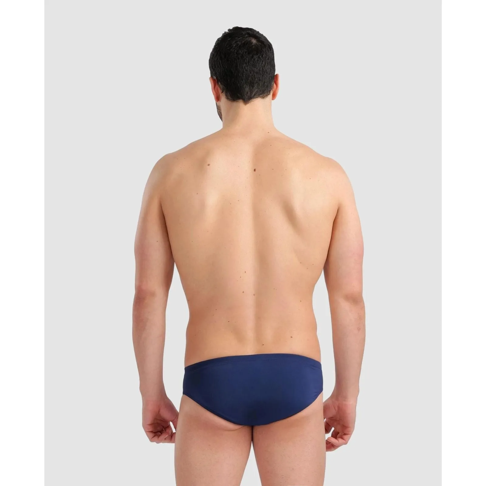 MEN'S MARBLED PRINT SWIM BRIEF - NAVY/RED MULTI