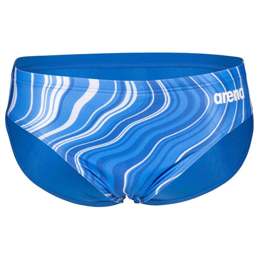 MEN'S MARBLED PRINT SWIM BRIEF - ROYAL/ROYAL MULTI